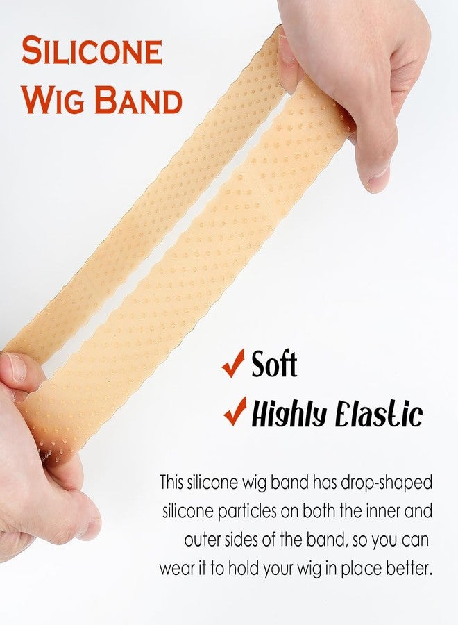 Yuest 2 Pcs Silicone Wig Grip Band for Lace Front, Adjustable Wig Gripper Headband for Women (Beige) - Image 3